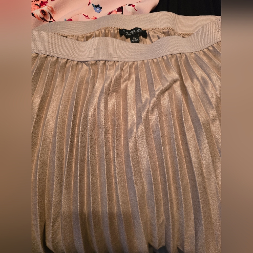 Gold Pleated Skirt